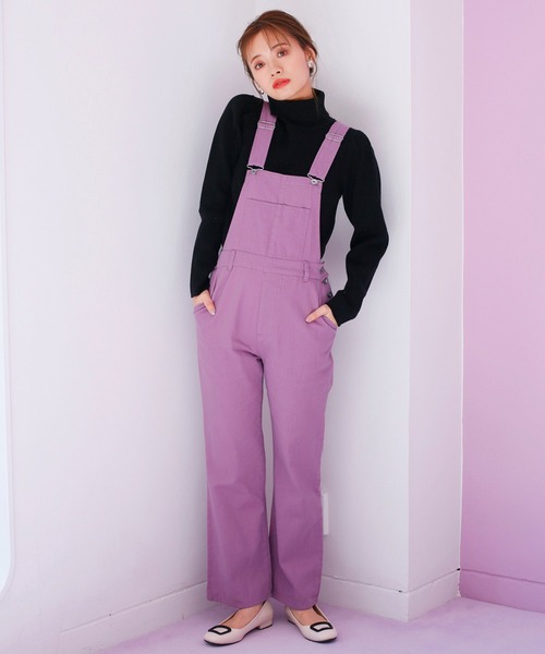 one after another NICE CLAUP（ワンアフターアナザーナイスクラップ）の「デニムサロペット（サロペット/オーバーオール・レディース・アイボリー/ブラック/ネイビー/パープル・FREE）」の20枚目の写真