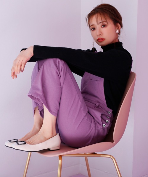 one after another NICE CLAUP（ワンアフターアナザーナイスクラップ）の「デニムサロペット（サロペット/オーバーオール・レディース・アイボリー/ブラック/ネイビー/パープル・FREE）」の9枚目の写真