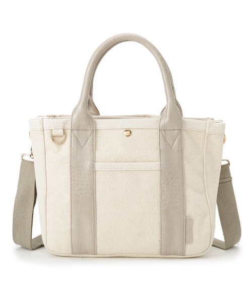 pink adobe（ピンクアドベ）の「◆【2WAY】整理整とんトート（トートバッグ・レディース・ブラック/アイボリー/サンドベージュ/ベージュ系その他/グレー系・00）」の4枚目の写真