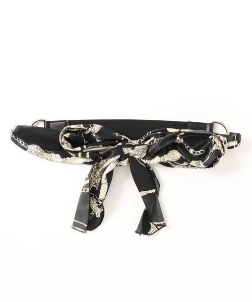 MIIA（ミーア）の「スカーフベルト（ベルト・レディース・ネイビー/ブラック/オフホワイト・FREE）」の2枚目の写真