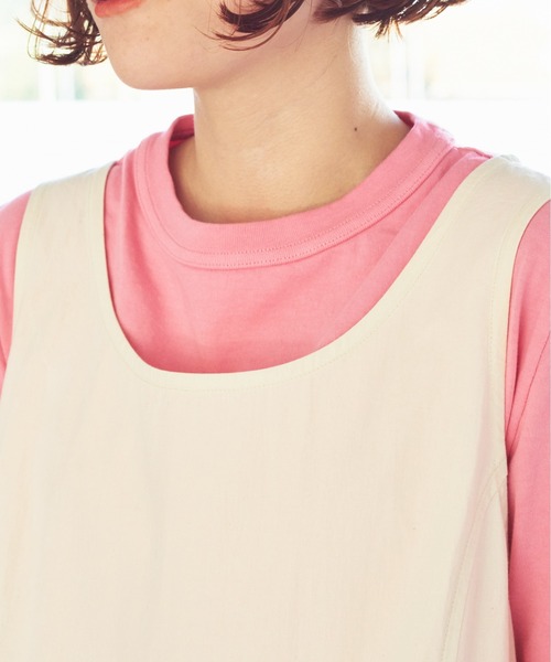 bulle de savon（ビュルデサボン）の「オーガニックコットン タックジャンパースカート（ジャンパースカート・レディース・キナリ/チャコールグレー・FREE）」の11枚目の写真