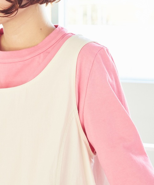 bulle de savon（ビュルデサボン）の「オーガニックコットン タックジャンパースカート（ジャンパースカート・レディース・キナリ/チャコールグレー・FREE）」の15枚目の写真