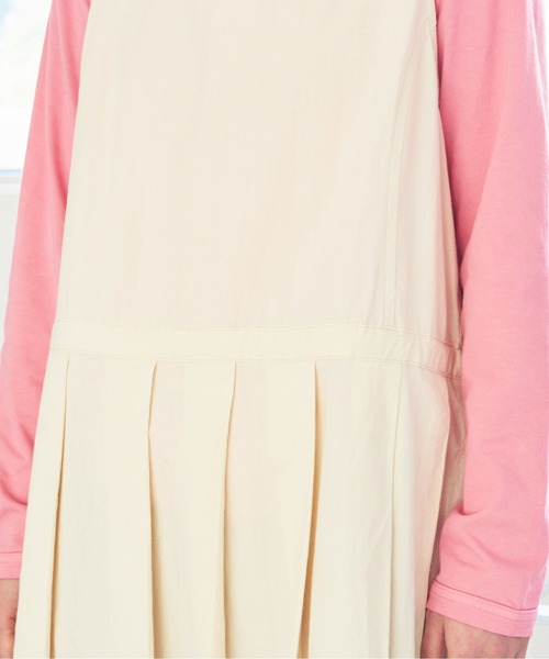 bulle de savon（ビュルデサボン）の「オーガニックコットン タックジャンパースカート（ジャンパースカート・レディース・キナリ/チャコールグレー・FREE）」の13枚目の写真