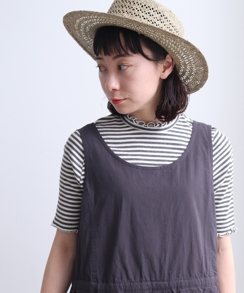 bulle de savon（ビュルデサボン）の「オーガニックコットン タックジャンパースカート（ジャンパースカート・レディース・キナリ/チャコールグレー・FREE）」の19枚目の写真