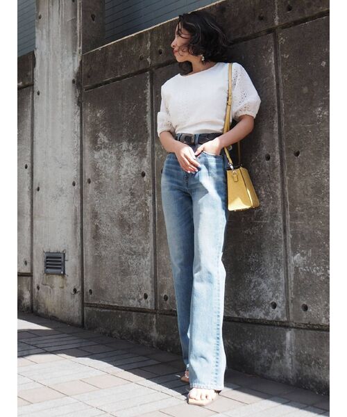 EVRIS（エヴリス）の「コットンレースバックリボンブラウス（シャツ/ブラウス・レディース・カーキ/ブラウン/ホワイト/ブラック・FREE）」の6枚目の写真