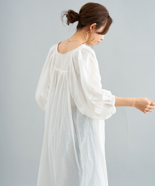 DouDou（ドゥドゥ）の「袖切替カフタンワンピース（ワンピース・レディース・オフホワイト/ブラック/パープル・FREE）」の14枚目の写真