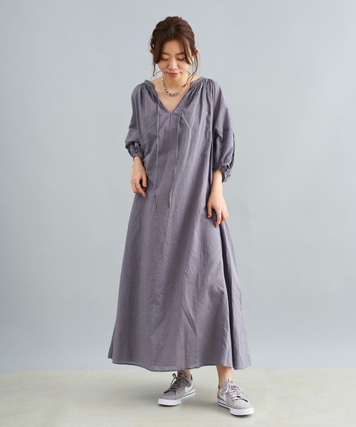 袖切替カフタンワンピース ワンピース Doudou ドゥドゥ のファッション ワンピース セール