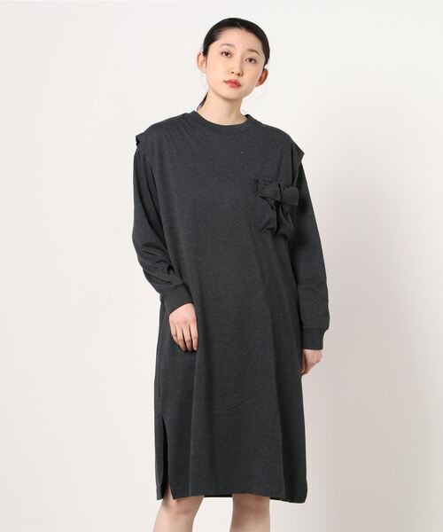 F/CE. （エフシーイー）の「F/CE./ エフシーイー RECYCLE COTTON LAYERED OP  リサイクルコットン レイヤード ワンピース（ワンピース・レディース・グリーン/ブラック・SMALL）」の2枚目の写真