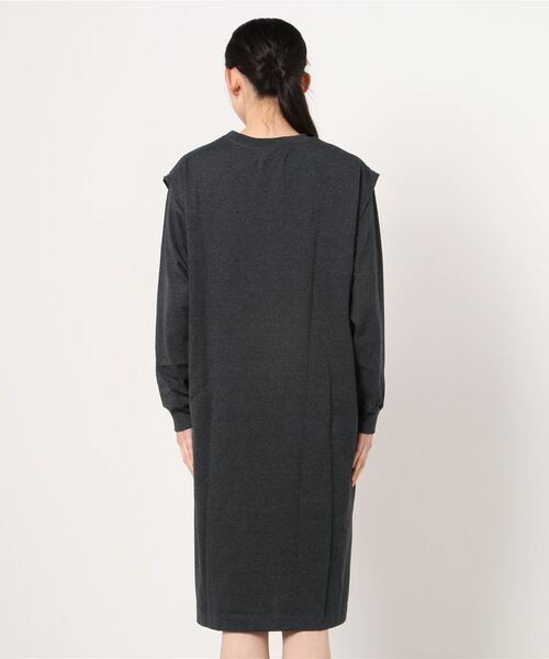 F/CE. （エフシーイー）の「F/CE./ エフシーイー RECYCLE COTTON LAYERED OP  リサイクルコットン レイヤード ワンピース（ワンピース・レディース・グリーン/ブラック・SMALL）」の4枚目の写真