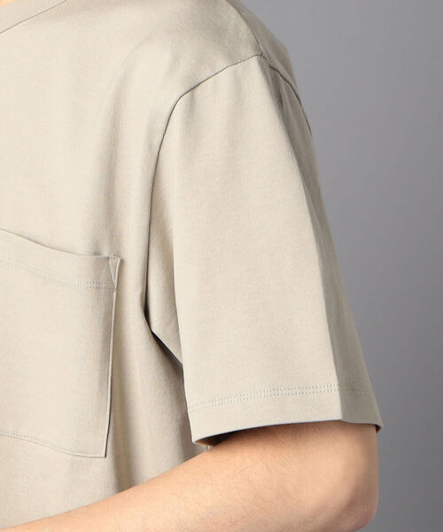 GLOSTER（グロスター）の「【SUVIN GOLD】ポケット付きTシャツ (世界最高級の超長綿使用、ツルっと冷たい肌触りが特徴！)（Tシャツ/カットソー・メンズ・チャコールグレー/ベージュ/オフホワイト・S/M/L/XL）」の11枚目の写真