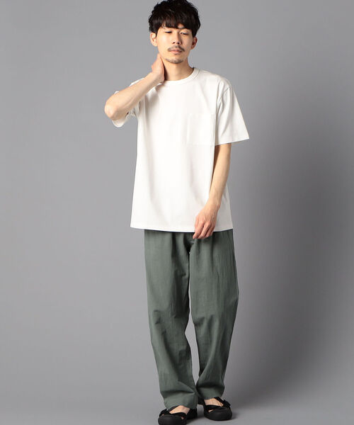 GLOSTER（グロスター）の「【SUVIN GOLD】ポケット付きTシャツ (世界最高級の超長綿使用、ツルっと冷たい肌触りが特徴！)（Tシャツ/カットソー・メンズ・チャコールグレー/ベージュ/オフホワイト・S/M/L/XL）」の16枚目の写真