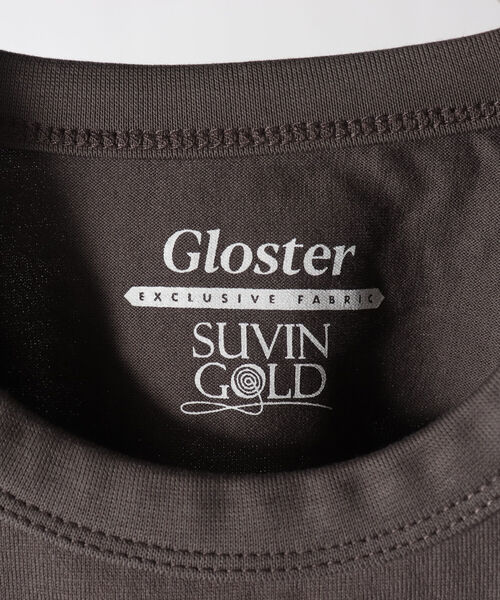 GLOSTER（グロスター）の「【SUVIN GOLD】ポケット付きTシャツ (世界最高級の超長綿使用、ツルっと冷たい肌触りが特徴！)（Tシャツ/カットソー・メンズ・チャコールグレー/ベージュ/オフホワイト・S/M/L/XL）」の20枚目の写真