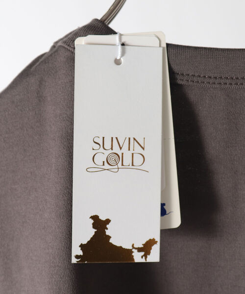 GLOSTER（グロスター）の「【SUVIN GOLD】ポケット付きTシャツ (世界最高級の超長綿使用、ツルっと冷たい肌触りが特徴！)（Tシャツ/カットソー・メンズ・チャコールグレー/ベージュ/オフホワイト・S/M/L/XL）」の19枚目の写真