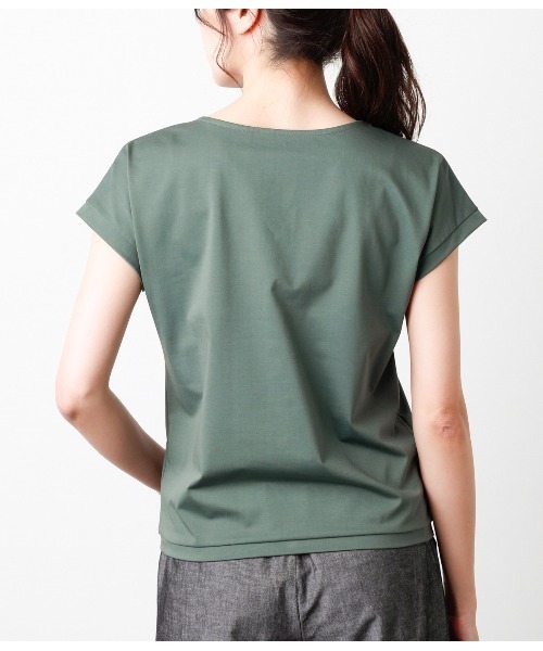 NEWYORKER（ニューヨーカー）の「ハイゲージプレーティング天竺 Tシャツ（Tシャツ/カットソー・レディース・ホワイト/グレー系その他/ブラック/カーキ・L/M）」の5枚目の写真