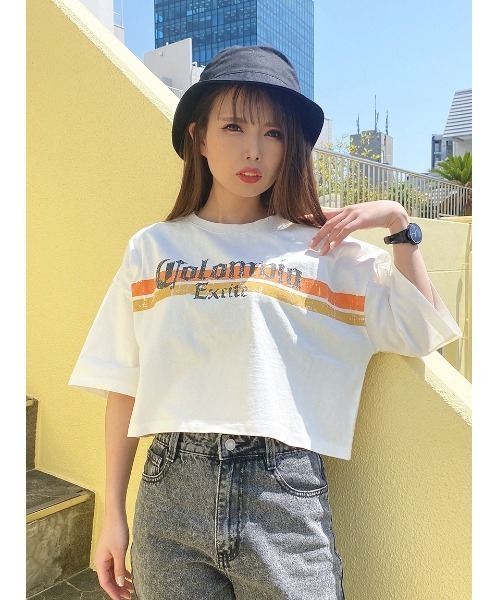 one way（ワンウェイ）の「【oneway Jeans】コロンビアショートTシャツ（Tシャツ/カットソー・レディース・ホワイト/ブラック/ダークグリーン/ライトイエロー・FREE）」の14枚目の写真