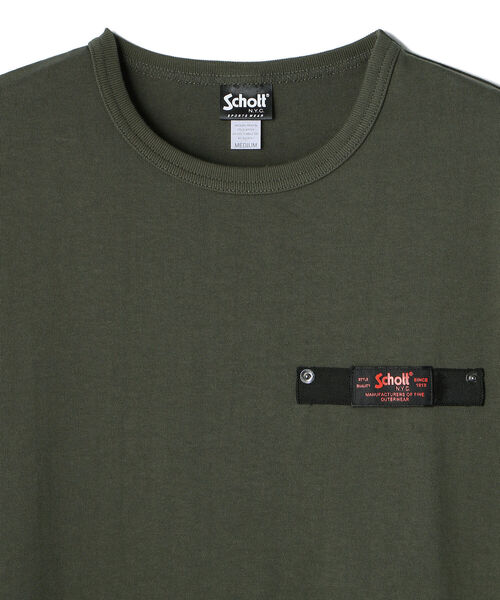 schott（ショット）の「Schott/ショット/DRAW HEM POCKET T-SHIRT/ドローヘム ポケット Tシャツ（Tシャツ/カットソー・メンズ・オリーブ/ブラック/ホワイト・X-LARGE/MEDIUM/LARGE）」の5枚目の写真