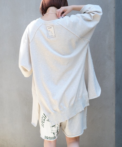 CIAOPANIC TYPY(チャオパニックティピー)の「【etsinta/エシンタ】ダメージBIGスウェット(スウェット・レディース・ホワイト/パープル/オレンジ/アイボリー・ONE SIZE)」の10枚目の写真