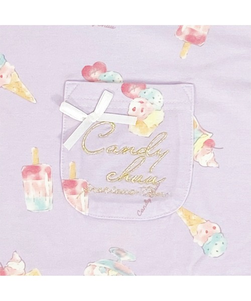 Candychuu（キャンディチュウ）の「ルームウェアワンピース（ルームワンピース・キッズ・ラベンダー/サックスブルー・XXS/M/XS/S）」の5枚目の写真