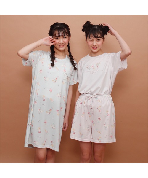 Candychuu（キャンディチュウ）の「ルームウェアワンピース（ルームワンピース・キッズ・ラベンダー/サックスブルー・XXS/M/XS/S）」の3枚目の写真
