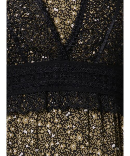 MERCURYDUO（マーキュリーデュオ）の「レースビスチェ付フラワーティアードワンピース（ワンピース・レディース・ブラック/アイボリー・FREE）」の14枚目の写真