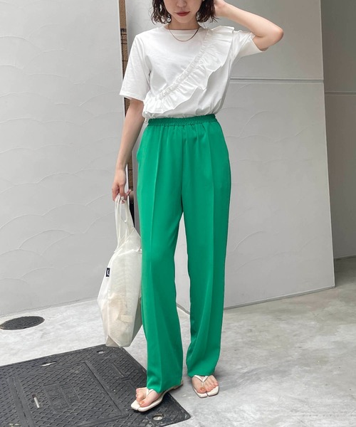 CAPRICIEUX LE'MAGE（カプリシューレマージュ）の「アシメフリルＴシャツ（Tシャツ/カットソー・レディース・ブラック/ホワイト・FREE）」の22枚目の写真