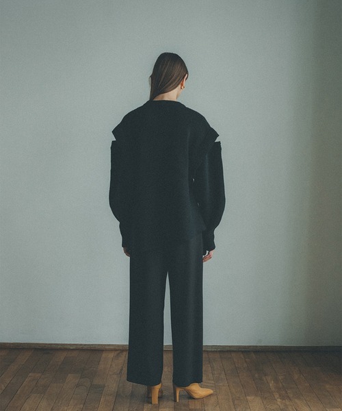 CLANE（クラネ）の「【CLANE(クラネ)】ベーシックタックパンツ 11110-7102（スラックス・レディース・ブルー/ブラック/ベージュ・1/2/0）」の14枚目の写真