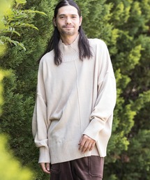 mn2398-Gimmick Loose Turtle Neck Knit Pullover プルオーバー