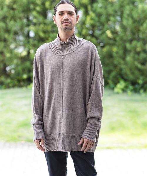 CAMBIO(カンビオ)の「mn2398-Gimmick Loose Turtle Neck Knit Pullover プルオーバー(ニット/セーター・メンズ・ブラック/オリーブ/グレイッシュベージュ/キナリ・S/M/L)」の11枚目の写真