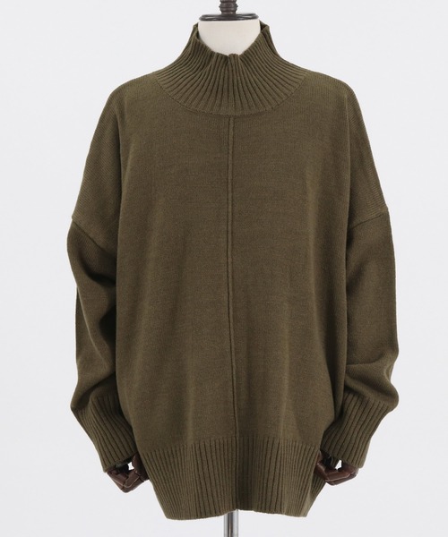 CAMBIO(カンビオ)の「mn2398-Gimmick Loose Turtle Neck Knit Pullover プルオーバー(ニット/セーター・メンズ・ブラック/オリーブ/グレイッシュベージュ/キナリ・S/M/L)」の22枚目の写真
