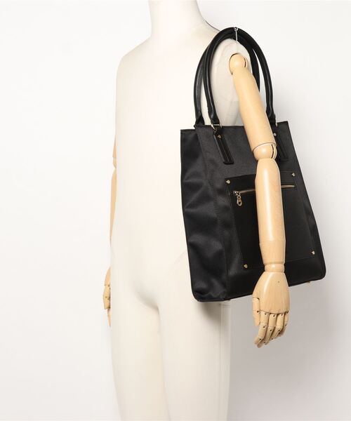 UNION STATION（ユニオンステーション）の「【スムース調】ツイルスクエアトートバッグ（トートバッグ・メンズ・ホワイト/ブラック/ネイビー・FREE）」の7枚目の写真