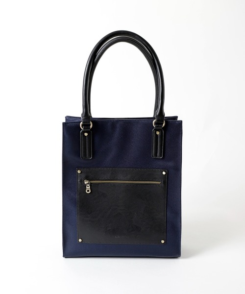 UNION STATION（ユニオンステーション）の「【スムース調】ツイルスクエアトートバッグ（トートバッグ・メンズ・ホワイト/ブラック/ネイビー・FREE）」の9枚目の写真