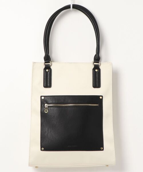 UNION STATION（ユニオンステーション）の「【スムース調】ツイルスクエアトートバッグ（トートバッグ・メンズ・ホワイト/ブラック/ネイビー・FREE）」の10枚目の写真