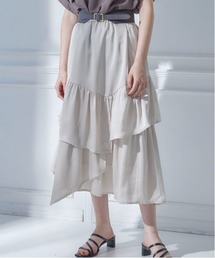 サテンアシメティアードスカート