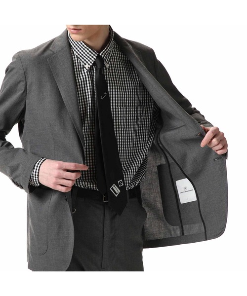 uniform experiment（ユニフォームエクスペリメント）の「STRETCH PLAIN WEAVE CLOTH 2BUTTON JACKET（テーラードジャケット・メンズ・チャコールグレー/ベージュ・3/2/4/1）」の8枚目の写真
