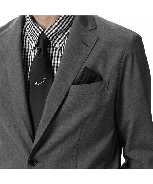 uniform experiment（ユニフォームエクスペリメント）の「STRETCH PLAIN WEAVE CLOTH 2BUTTON JACKET（テーラードジャケット・メンズ・チャコールグレー/ベージュ・3/2/4/1）」の7枚目の写真