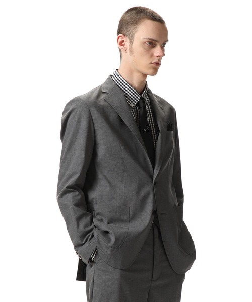 uniform experiment（ユニフォームエクスペリメント）の「STRETCH PLAIN WEAVE CLOTH 2BUTTON JACKET（テーラードジャケット・メンズ・チャコールグレー/ベージュ・3/2/4/1）」の4枚目の写真