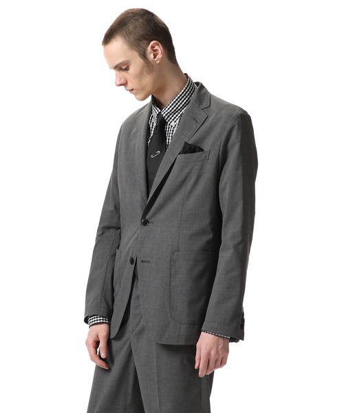 uniform experiment（ユニフォームエクスペリメント）の「STRETCH PLAIN WEAVE CLOTH 2BUTTON JACKET（テーラードジャケット・メンズ・チャコールグレー/ベージュ・3/2/4/1）」の5枚目の写真