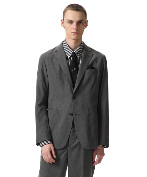 uniform experiment（ユニフォームエクスペリメント）の「STRETCH PLAIN WEAVE CLOTH 2BUTTON JACKET（テーラードジャケット・メンズ・チャコールグレー/ベージュ・3/2/4/1）」の3枚目の写真