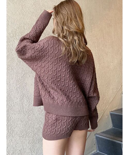 GYDA(ジェイダ)の「【セットアップ着用可】ケーブルpocketニットトップス(ニット/セーター・レディース・ベージュ/ブラウン/ピンク・FREE)」の12枚目の写真