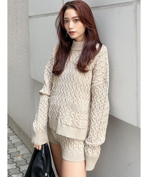 GYDA(ジェイダ)の「【セットアップ着用可】ケーブルpocketニットトップス(ニット/セーター・レディース・ベージュ/ブラウン/ピンク・FREE)」の18枚目の写真