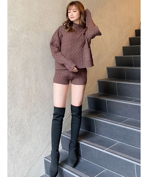 GYDA(ジェイダ)の「【セットアップ着用可】ケーブルpocketニットトップス(ニット/セーター・レディース・ベージュ/ブラウン/ピンク・FREE)」の19枚目の写真