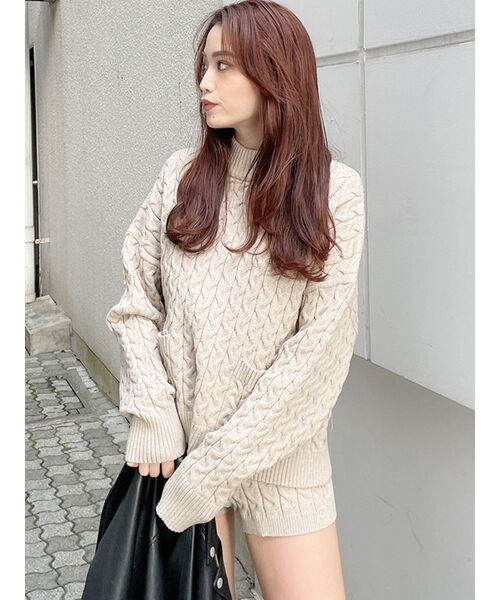 GYDA(ジェイダ)の「【セットアップ着用可】ケーブルpocketニットトップス(ニット/セーター・レディース・ベージュ/ブラウン/ピンク・FREE)」の20枚目の写真