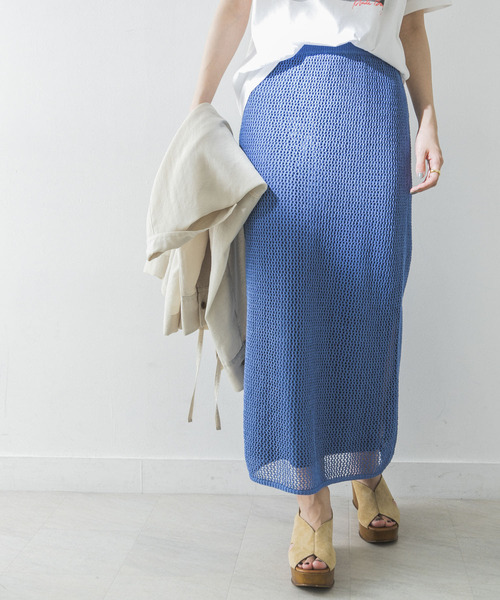 URBAN RESEARCH（アーバンリサーチ）の「メッシュニットスカート（スカート・レディース・ブルー/ブラウン系その他・FREE）」の11枚目の写真