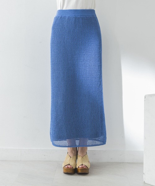 URBAN RESEARCH（アーバンリサーチ）の「メッシュニットスカート（スカート・レディース・ブルー/ブラウン系その他・FREE）」の14枚目の写真