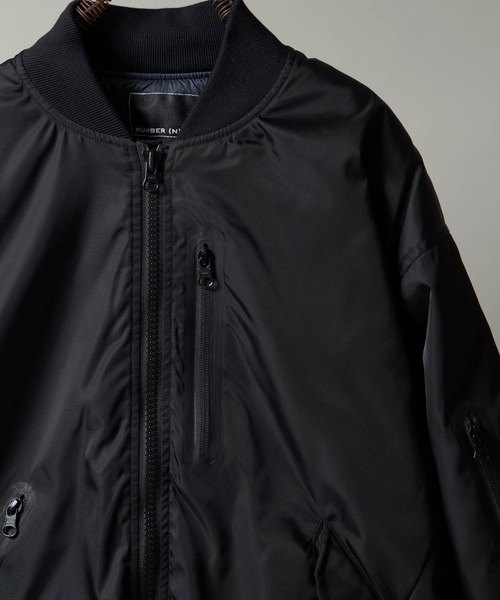 NUMBER (N)INE（ナンバーナイン）の「PRINTED ASYMMETRIC POCKET MA-1 / アシンメトリックポケット MA-1 (プリント)（ミリタリージャケット・メンズ・オリーブ/ブラック・3/2/4）」の18枚目の写真