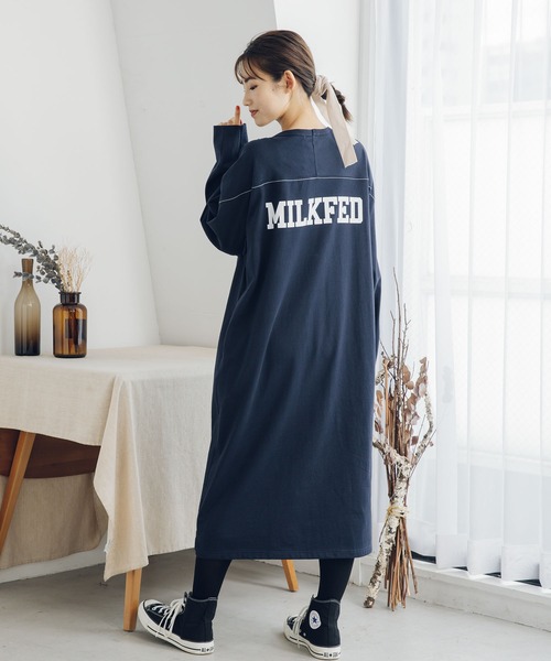 MILKFED.（ミルクフェド）の「STITCHED YOKE DRESS（ワンピース・レディース・ホワイト/ブラック/ネイビー・ONE SIZE）」の3枚目の写真