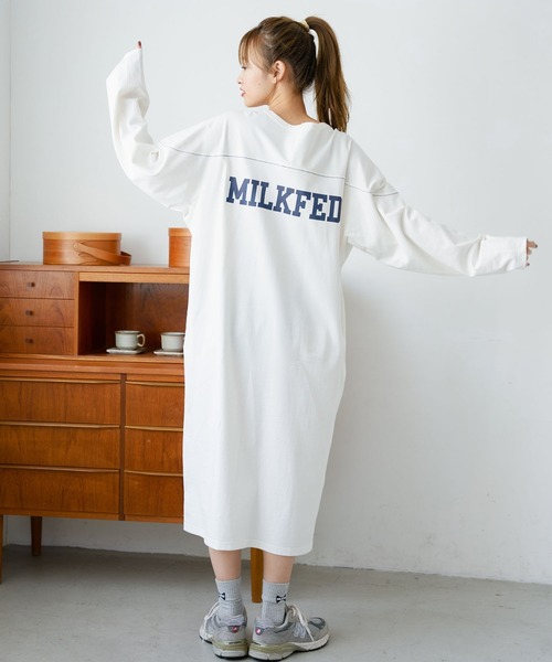 MILKFED.（ミルクフェド）の「STITCHED YOKE DRESS（ワンピース・レディース・ホワイト/ブラック/ネイビー・ONE SIZE）」の13枚目の写真