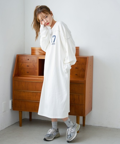MILKFED.（ミルクフェド）の「STITCHED YOKE DRESS（ワンピース・レディース・ホワイト/ブラック/ネイビー・ONE SIZE）」の18枚目の写真