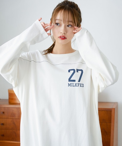 MILKFED.（ミルクフェド）の「STITCHED YOKE DRESS（ワンピース・レディース・ホワイト/ブラック/ネイビー・ONE SIZE）」の16枚目の写真