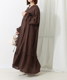 オーガン紐付きロングワンピース